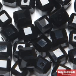 ( 35Pcs=Lot ! ) 6MM Square Faceted Glass Crystal Spacer Beads For Jewelry Making 17Colors