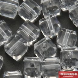 ( 35Pcs=Lot ! ) 6MM Square Faceted Glass Crystal Spacer Beads For Jewelry Making 17Colors