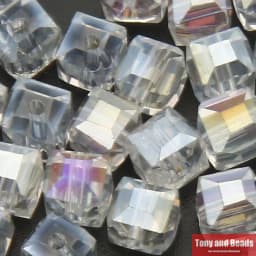( 35Pcs=Lot ! ) 6MM Square Faceted Glass Crystal Spacer Beads For Jewelry Making 17Colors