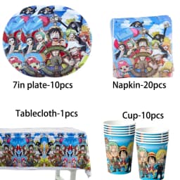 One Piece Anime Birthday Party Kit Plates Banner Balloons Cake Decor Party Favors Theme Props Gifts