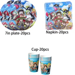 One Piece Anime Birthday Party Kit Plates Banner Balloons Cake Decor Party Favors Theme Props Gifts