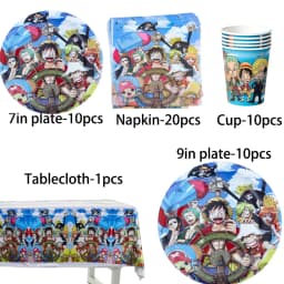 One Piece Anime Birthday Party Kit Plates Banner Balloons Cake Decor Party Favors Theme Props Gifts