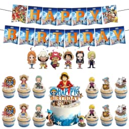 One Piece Anime Birthday Party Kit Plates Banner Balloons Cake Decor Party Favors Theme Props Gifts