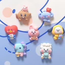 BT21 Cartoon Cute Shoe Buckle Koya RJ Shooky Mang Chimmy Cooky, 3D Stereo Shoe Flower Decor, Detachable DIY Shoe Decoration