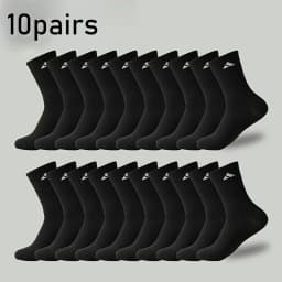 5/10 Pairs of Men's Mid-Calf Socks, Breathable and Sweat-Absorbent, Mixed Colors, Unisex