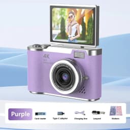 Lenovo 8X Digital Zoom Student Digital Camera 48MP Portable Digital Photography Camera 180° Flip Screen Selfie Camera Gifts