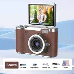 Lenovo 8X Digital Zoom Student Digital Camera 48MP Portable Digital Photography Camera 180° Flip Screen Selfie Camera Gifts
