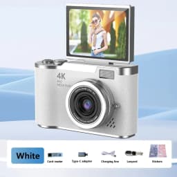 Lenovo 8X Digital Zoom Student Digital Camera 48MP Portable Digital Photography Camera 180° Flip Screen Selfie Camera Gifts