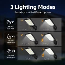 LED Solar Outdoor Wall Lights with Motion Sensor, 3 Lighting Modes IP65 Waterproof, Remote Control Solar Security Lamp