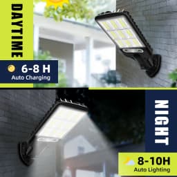 LED Solar Outdoor Wall Lights with Motion Sensor, 3 Lighting Modes IP65 Waterproof, Remote Control Solar Security Lamp