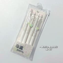 4PCS/Set Rabbit Style Gel Pen 0.5mm Quick Dry Black Pen Creative Gel Pen Set With Transparent Storage Bag Office Supplies