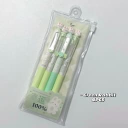4PCS/Set Rabbit Style Gel Pen 0.5mm Quick Dry Black Pen Creative Gel Pen Set With Transparent Storage Bag Office Supplies