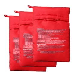 Red Reusable Microwave Potato Bag Express Quick Baking Cooker Bag Perfect for Baking Potatoes and Vegetables in 4 Minutes