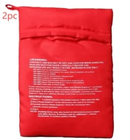 Red Reusable Microwave Potato Bag Express Quick Baking Cooker Bag Perfect for Baking Potatoes and Vegetables in 4 Minutes