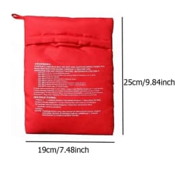 Red Reusable Microwave Potato Bag Express Quick Baking Cooker Bag Perfect for Baking Potatoes and Vegetables in 4 Minutes