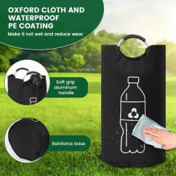 Folding Storage Bag 82L Large Capacity Empty Bottle Storage Basket Aluminum Handle Design Bottle Collector Recycling Bin 1PC
