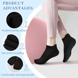 3 Pairs Yoga Socks Women Cotton Short Mesh Breathable Professional Non-slip Floor Pilates Dance Sports Gym Socks