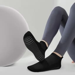 3 Pairs Yoga Socks Women Cotton Short Mesh Breathable Professional Non-slip Floor Pilates Dance Sports Gym Socks