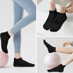 3 Pairs Yoga Socks Women Cotton Short Mesh Breathable Professional Non-slip Floor Pilates Dance Sports Gym Socks