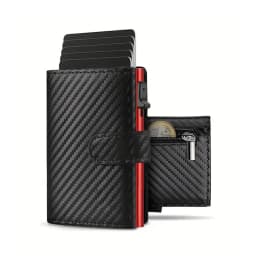 Pop Up Wallet with Coin Compartment RFID Protection Credit Card Holder Wallet for men