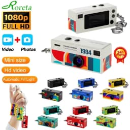 Roreta Digital Camera 0.96 Inch Keychain Camera Retro Support Memory Card 1080P Very Small Camcorder Video Recorder with Flash