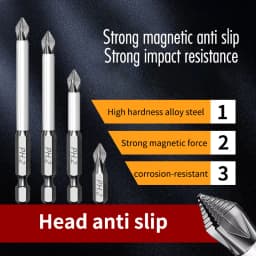 Anti-slip Hex Cross Drill Bits Hand Tools Parts Magnetic Electricians Mechanics Woodworking Installation Repair Accessories Gift