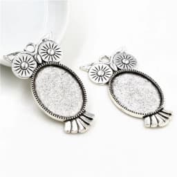 10pcs 18x25mm Inner Size 5 Colors Plating Classic Style Cameo Cabochon Base Setting Charms Pendant necklace findings
