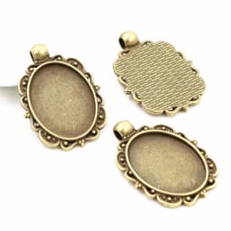 10pcs 18x25mm Inner Size 5 Colors Plating Classic Style Cameo Cabochon Base Setting Charms Pendant necklace findings