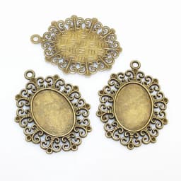 10pcs 18x25mm Inner Size 5 Colors Plating Classic Style Cameo Cabochon Base Setting Charms Pendant necklace findings