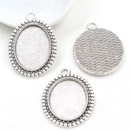 10pcs 18x25mm Inner Size 5 Colors Plating Classic Style Cameo Cabochon Base Setting Charms Pendant necklace findings