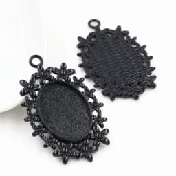 10pcs 18x25mm Inner Size 5 Colors Plating Classic Style Cameo Cabochon Base Setting Charms Pendant necklace findings