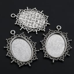 10pcs 18x25mm Inner Size 5 Colors Plating Classic Style Cameo Cabochon Base Setting Charms Pendant necklace findings