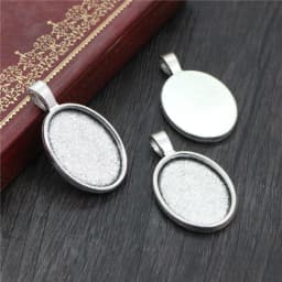 10pcs 18x25mm Inner Size 5 Colors Plating Classic Style Cameo Cabochon Base Setting Charms Pendant necklace findings