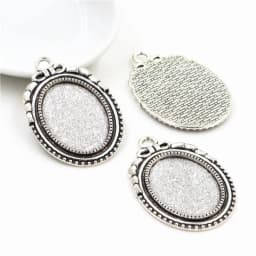 10pcs 18x25mm Inner Size 5 Colors Plating Classic Style Cameo Cabochon Base Setting Charms Pendant necklace findings