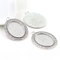 10pcs 18x25mm Inner Size 5 Colors Plating Classic Style Cameo Cabochon Base Setting Charms Pendant necklace findings