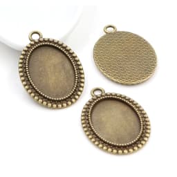 10pcs 18x25mm Inner Size 5 Colors Plating Classic Style Cameo Cabochon Base Setting Charms Pendant necklace findings