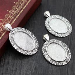 10pcs 18x25mm Inner Size 5 Colors Plating Classic Style Cameo Cabochon Base Setting Charms Pendant necklace findings
