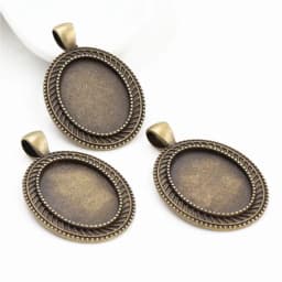 10pcs 18x25mm Inner Size 5 Colors Plating Classic Style Cameo Cabochon Base Setting Charms Pendant necklace findings