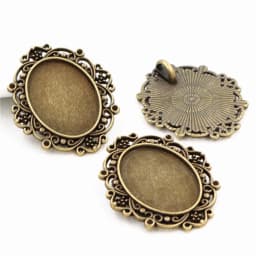 10pcs 18x25mm Inner Size 5 Colors Plating Classic Style Cameo Cabochon Base Setting Charms Pendant necklace findings