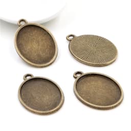 10pcs 18x25mm Inner Size 5 Colors Plating Classic Style Cameo Cabochon Base Setting Charms Pendant necklace findings