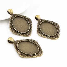 10pcs 18x25mm Inner Size 5 Colors Plating Classic Style Cameo Cabochon Base Setting Charms Pendant necklace findings