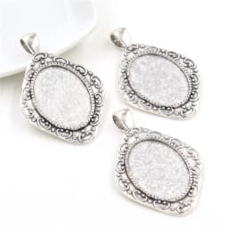 10pcs 18x25mm Inner Size 5 Colors Plating Classic Style Cameo Cabochon Base Setting Charms Pendant necklace findings
