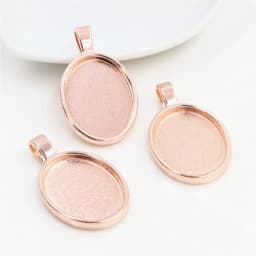 10pcs 18x25mm Inner Size 5 Colors Plating Classic Style Cameo Cabochon Base Setting Charms Pendant necklace findings