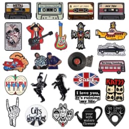 Punk Rock Band Enamel Pins Heavy Metal Music Album Retro Cassette Tape Brooches Lapel Badge Jewelry Gifts for Fans Friends