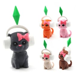The Sims Plumbob Dancing Cat Car Decoration Cute Bobble Head Ornament for Dashboard Mini Action Figure for Car Interior