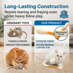 6PCS Cotton Swabs Cat Toy with Catnip Kitten Chew Sticks for Indoor Boredom, Durable Dental Teething Ropes Interactive Accessory