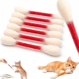 6PCS Cotton Swabs Cat Toy with Catnip Kitten Chew Sticks for Indoor Boredom, Durable Dental Teething Ropes Interactive Accessory