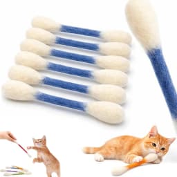 6PCS Cotton Swabs Cat Toy with Catnip Kitten Chew Sticks for Indoor Boredom, Durable Dental Teething Ropes Interactive Accessory