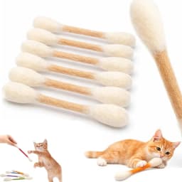 6PCS Cotton Swabs Cat Toy with Catnip Kitten Chew Sticks for Indoor Boredom, Durable Dental Teething Ropes Interactive Accessory