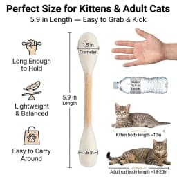6PCS Cotton Swabs Cat Toy with Catnip Kitten Chew Sticks for Indoor Boredom, Durable Dental Teething Ropes Interactive Accessory